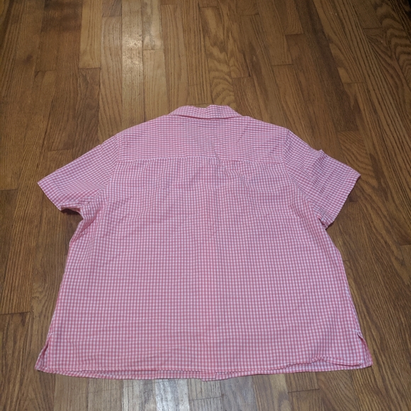 80s Pink gingham and floral Embroidered Shirt - Picture 4 of 6